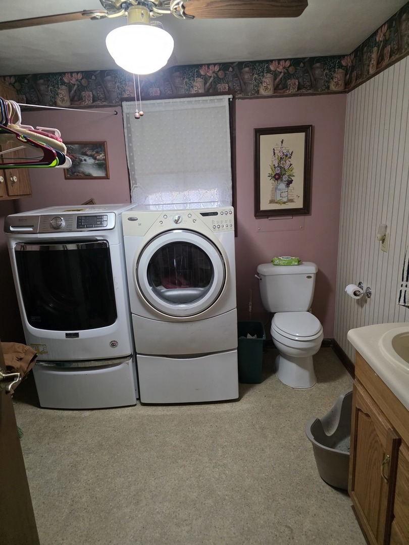 503 North Walnut Street Delavan, IL 61734 - Photo 23 of 32 a utility room with dryer washer and a sink