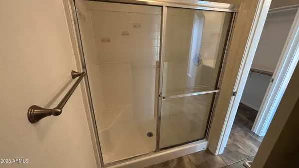 a view of a closet in a room