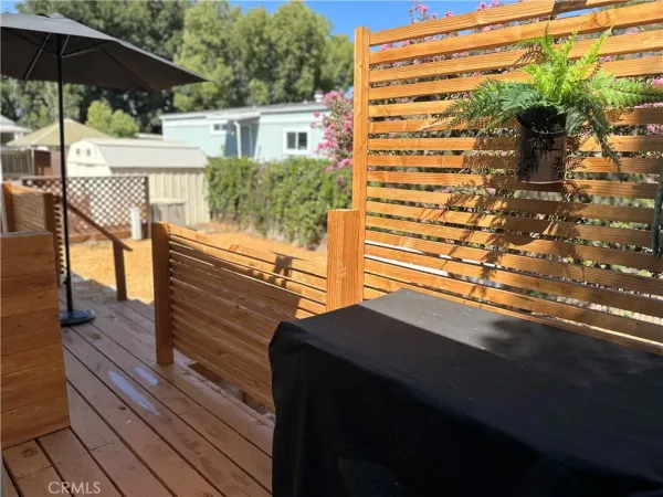 a view of a terrace with sitting area