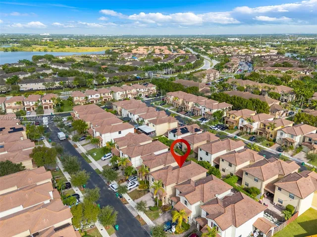 an aerial view of residential building with outdoor space