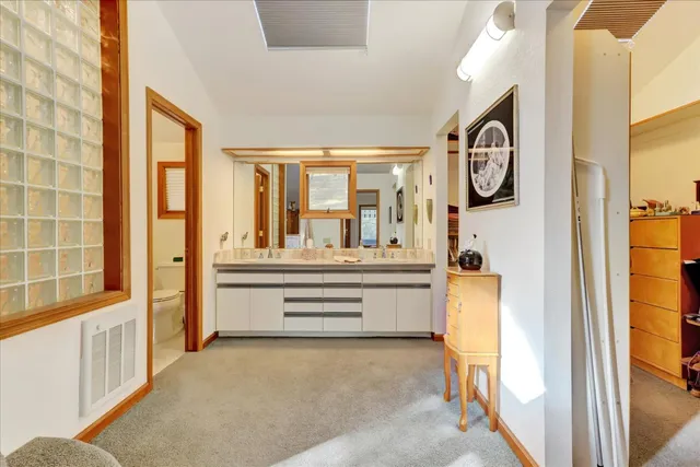 a backyard of a house with lots of green space