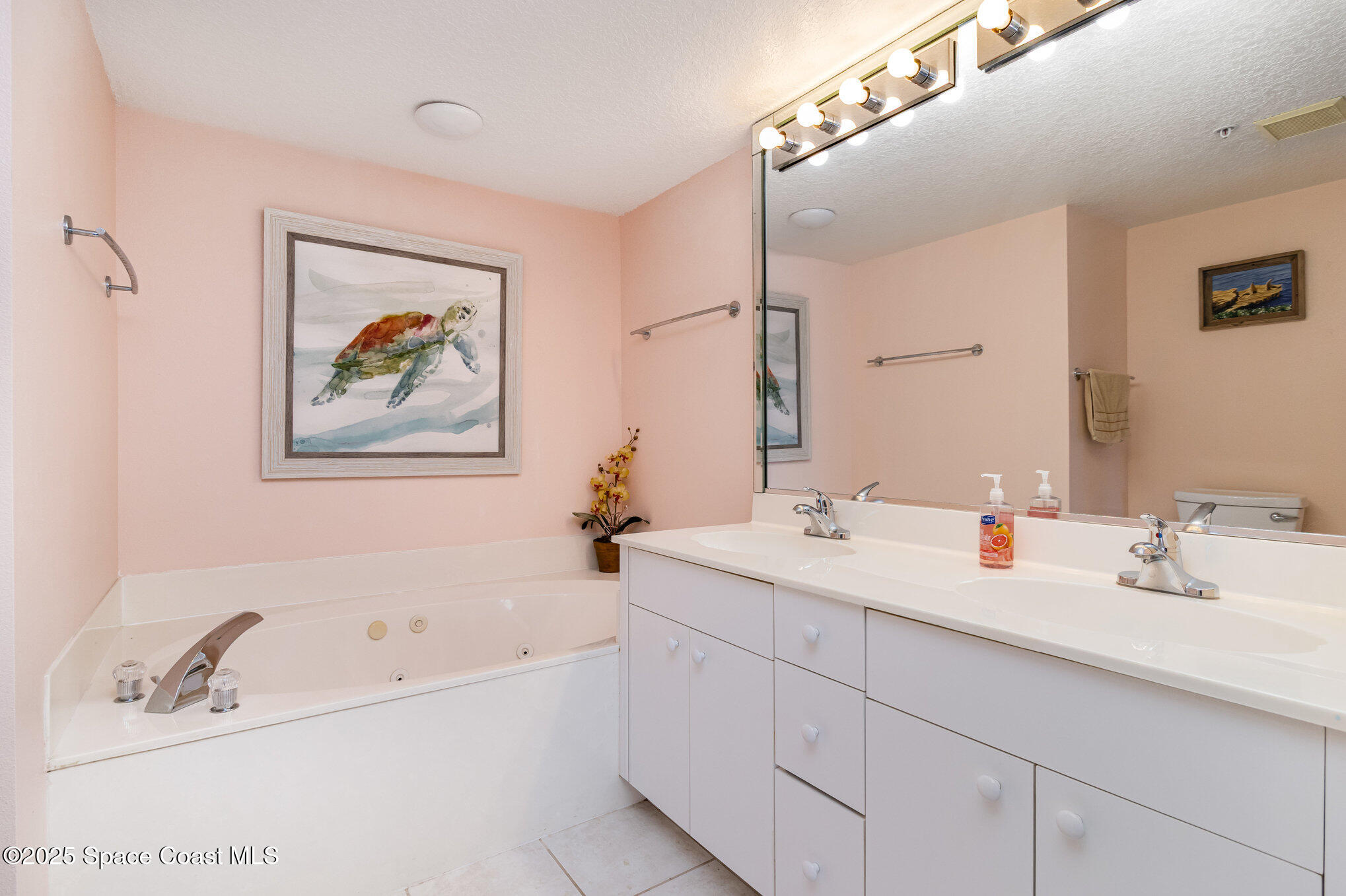 102 Riverside Drive, Unit 203 Cocoa, FL 32922 - Photo 11 of 26 a bathroom with a tub a sink and mirror