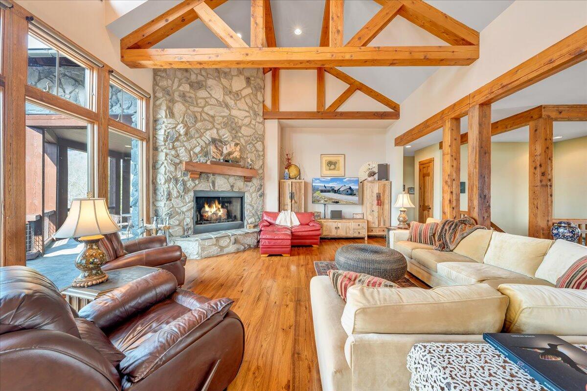 144 Seven Ridges Road Hot Springs, VA 24445 - Photo 18 of 99 18 Great Room Floor to Ceiling Stone Fir