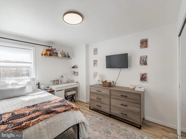 a bedroom with furniture and a wooden floor
