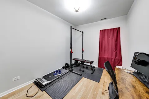 a room with gym equipment