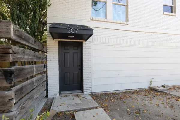 a view of a wooden door