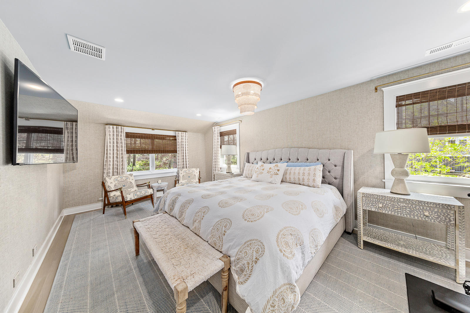 27 Searles Road Darien, CT 06820 - Photo 28 of 56 a bedroom with a bed wooden floor and window