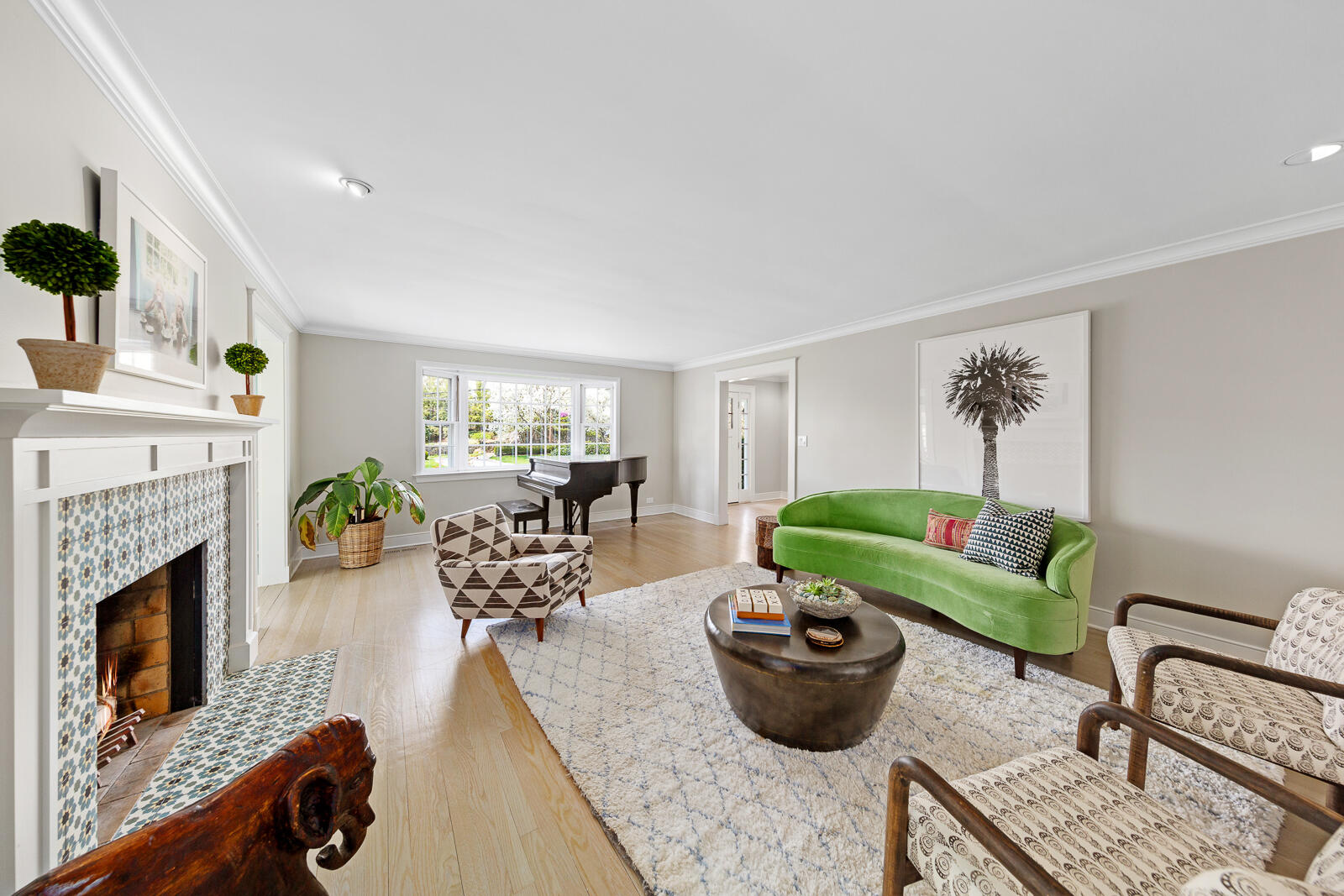 27 Searles Road Darien, CT 06820 - Photo 8 of 56 a living room with furniture and a fireplace