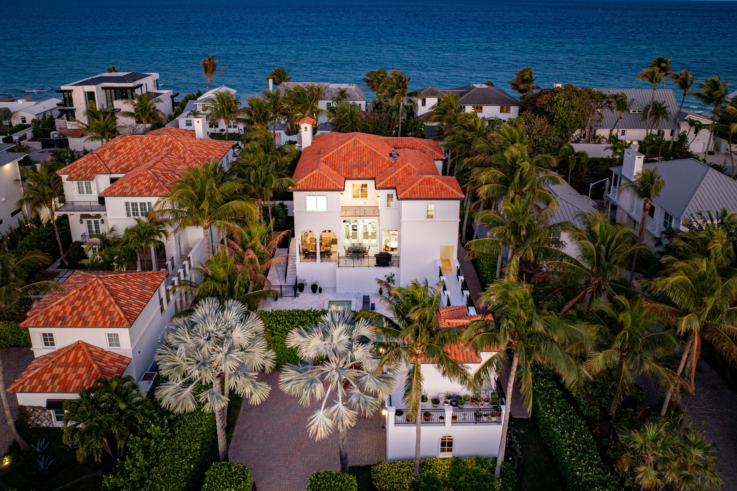 6102 North Ocean Boulevard Ocean Ridge, FL 33435 - Photo 12 of 86 Aerial Back Twilight