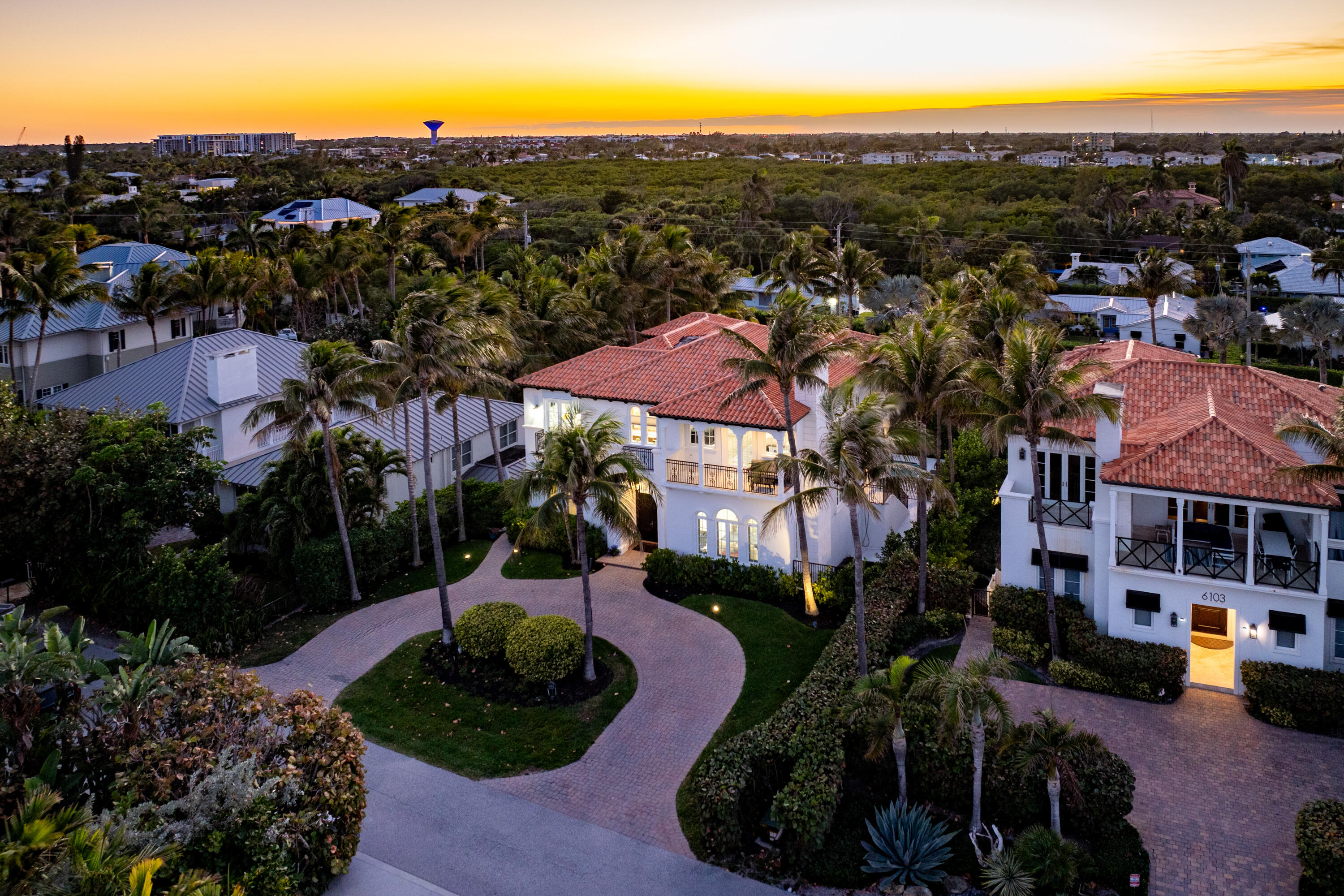 6102 North Ocean Boulevard Ocean Ridge, FL 33435 - Photo 85 of 86 Aerial- Twlight