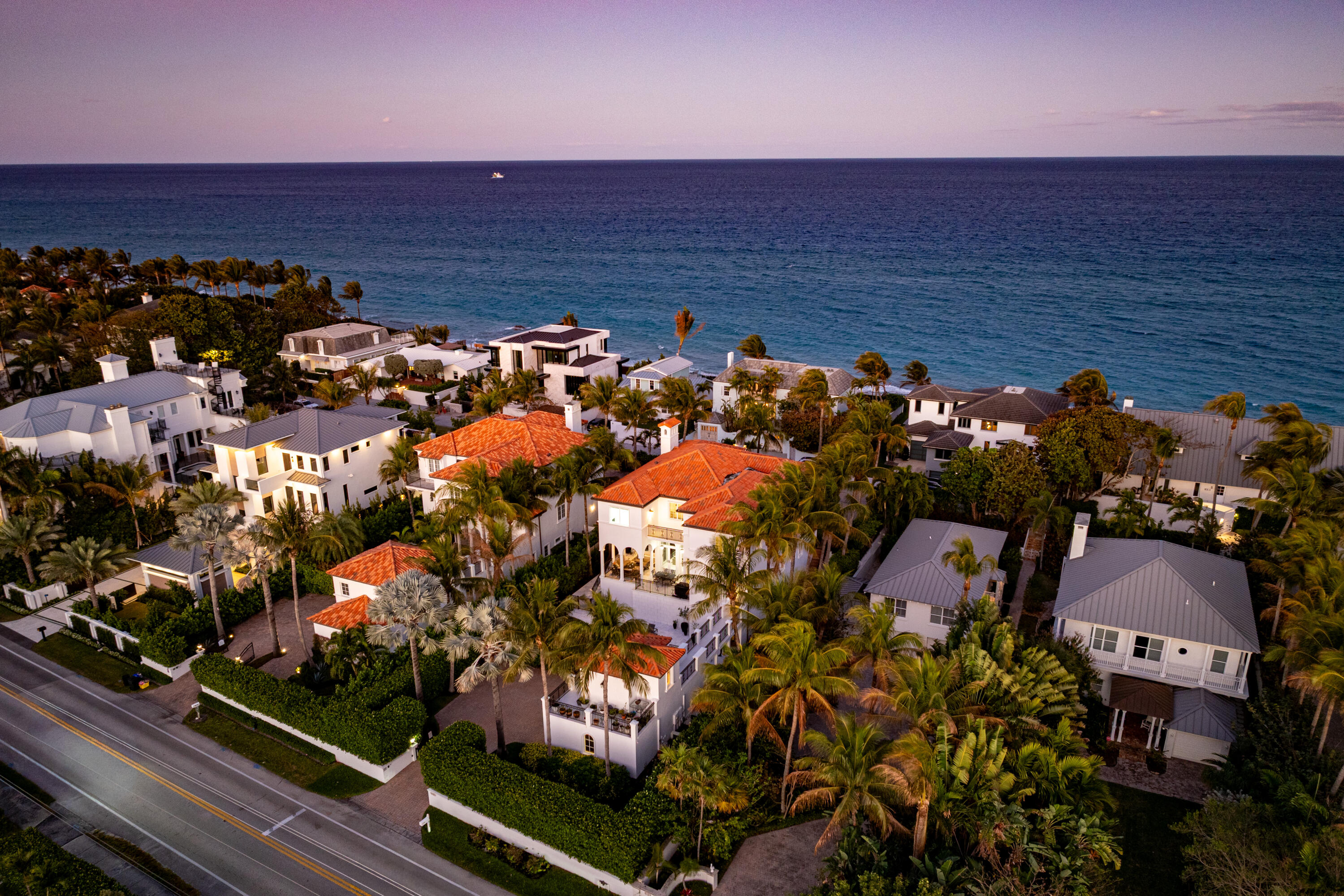 6102 North Ocean Boulevard Ocean Ridge, FL 33435 - Photo 86 of 86 Aerial- Twilight
