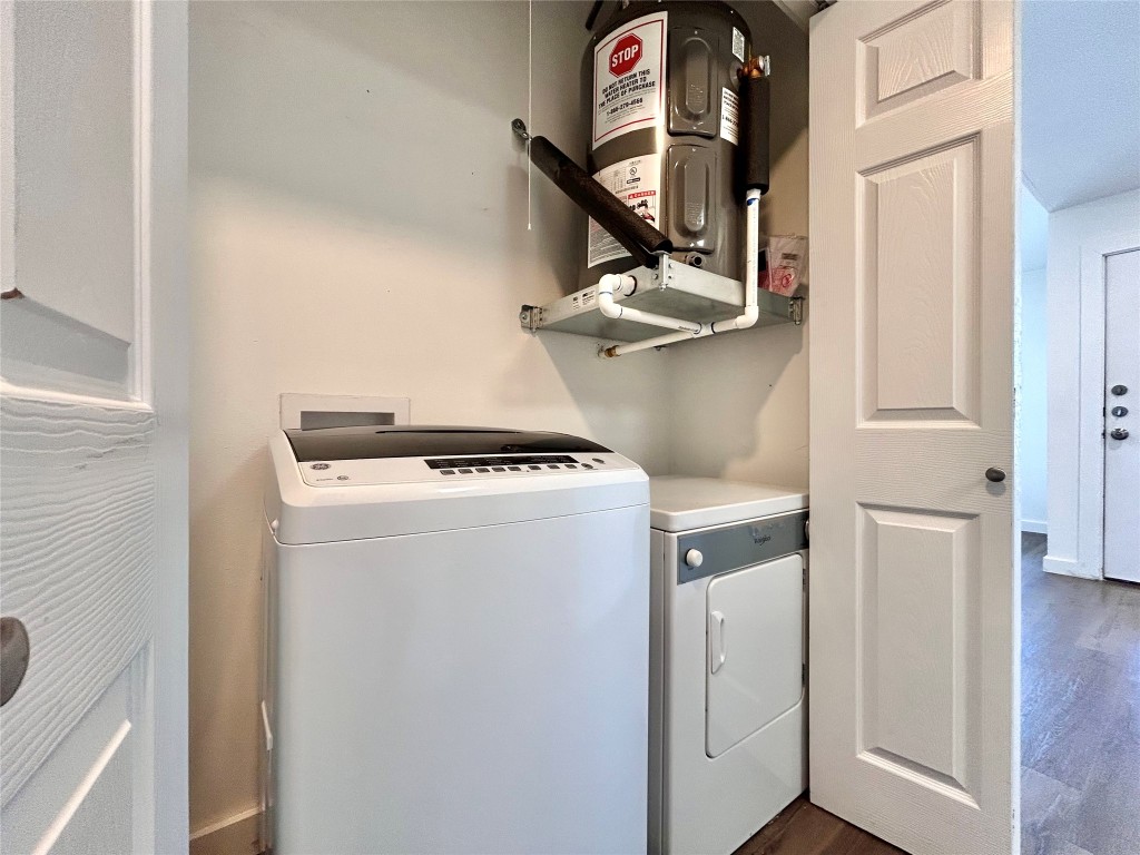 6409 Burns Street, Unit 305 Austin, TX 78752 - Photo 19 of 19 a utility room with dryer and washer