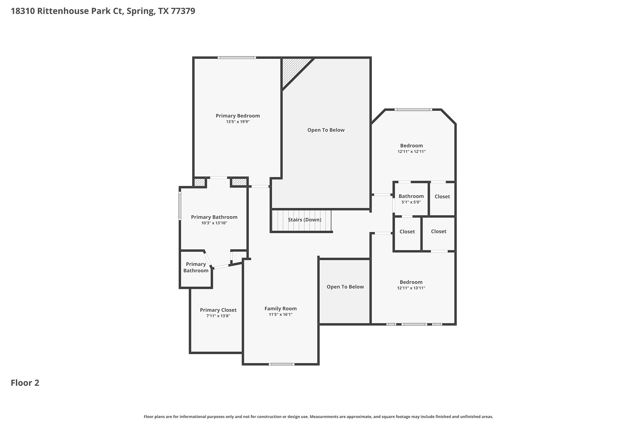 18310 Rittenhouse Park Court Spring, TX 77379 - Photo 35 of 35 Upstairs floorplan