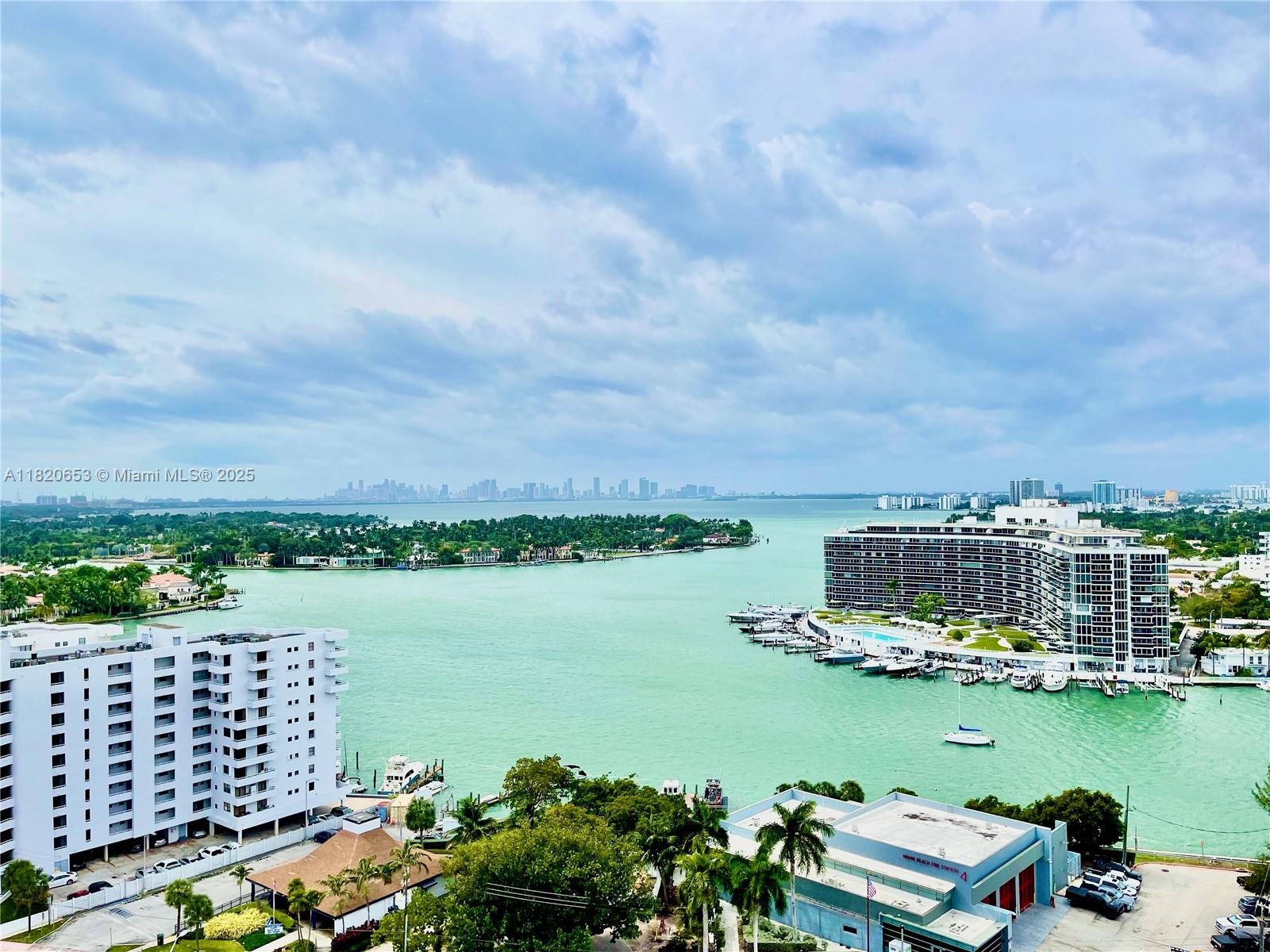 a view of a city with ocean view