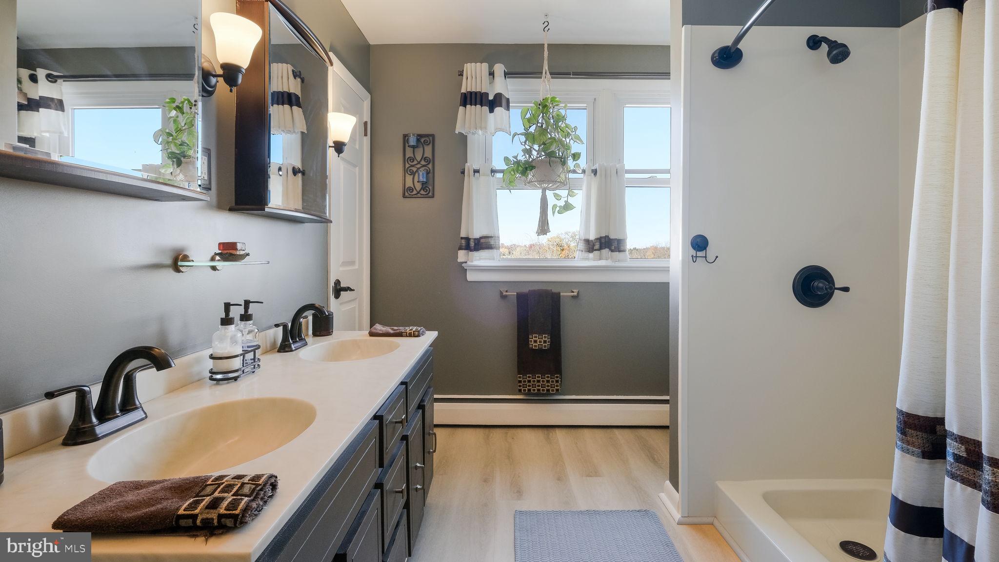7078 Easton Road Pipersville, PA 18947 - Photo 19 of 45 a bathroom with a sink and a mirror
