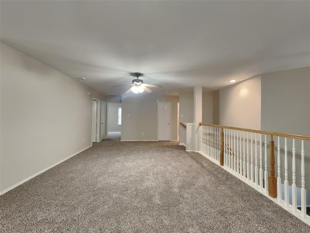 4808 Winterview Drive Mansfield, TX 76063 - Photo 28 of 32 Spare room featuring baseboards, carpet floors, recessed lighting, and a ceiling fan