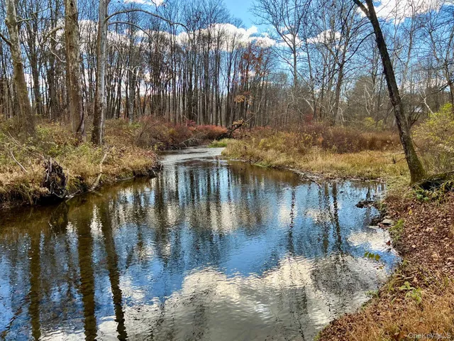 a lake view with boat and trees