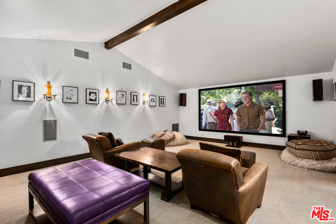 6172 Bonsall Drive Malibu, CA 90265 - Photo 39 of 40 a projector room with furniture and a flat screen tv