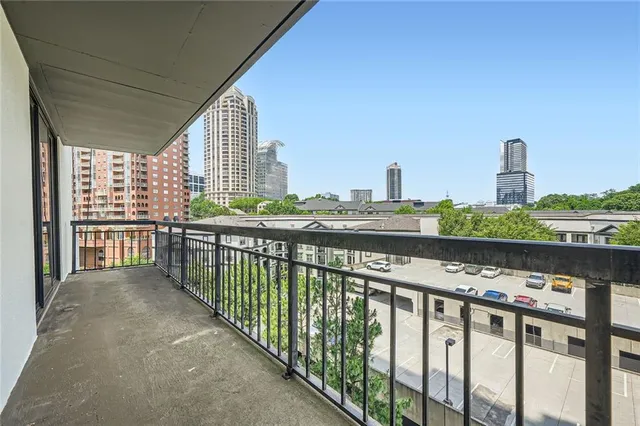 a city view from a balcony