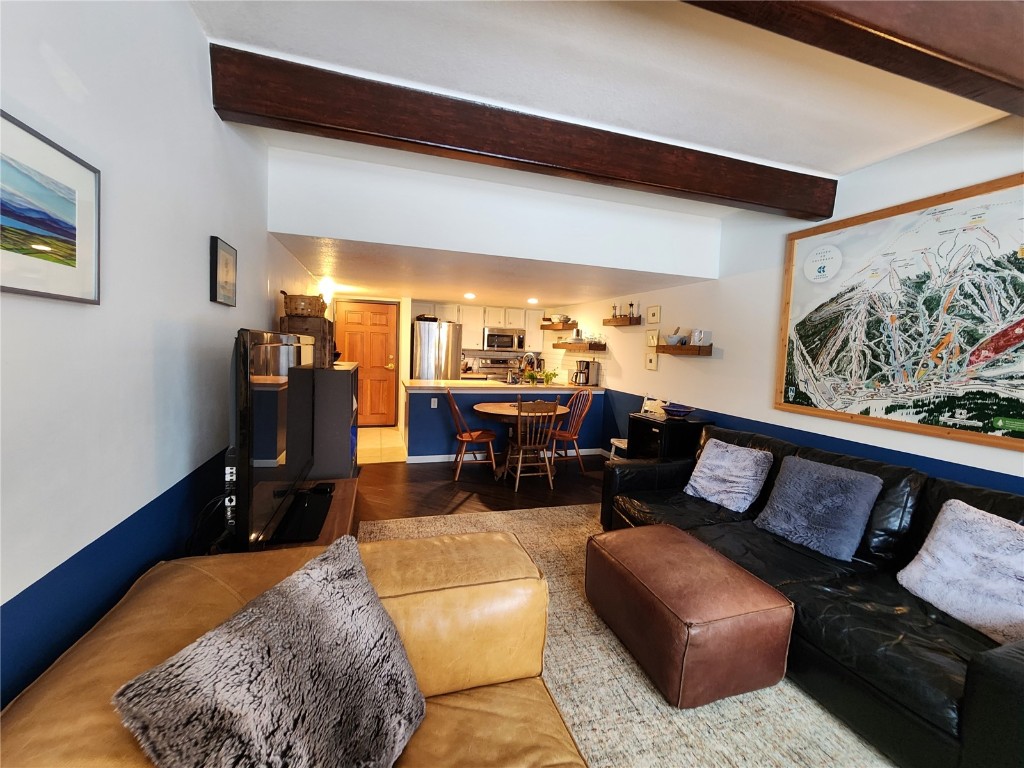 57 Copper Circle, Unit 104 Copper Mountain, CO 80443 - Photo 2 of 25 a living room with furniture and wooden floor