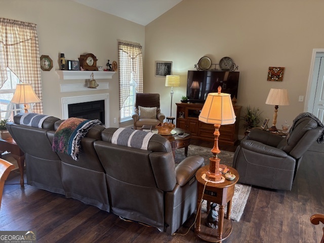 610 Birch Lane Clarkesville, GA 30523 - Photo 12 of 46 a living room with furniture wall paintings a fireplace and a window