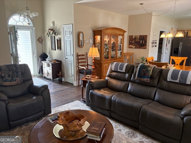 610 Birch Lane Clarkesville, GA 30523 - Photo 13 of 46 a living room with furniture and a chandelier