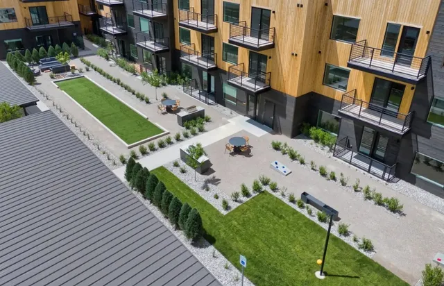 a view of building with an outdoor space