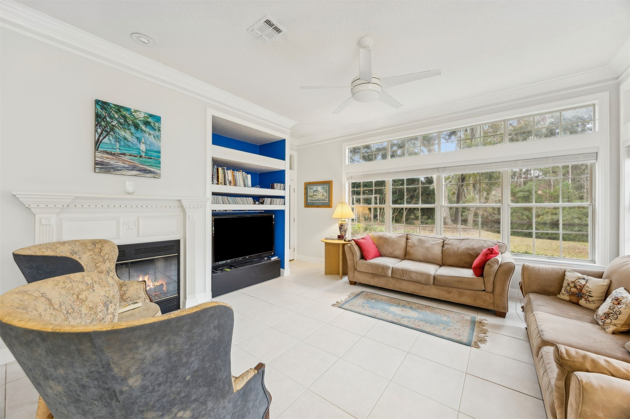 4433 Bean Street Fernandina Beach, FL 32034 - Photo 36 of 79 a living room with furniture and a fireplace