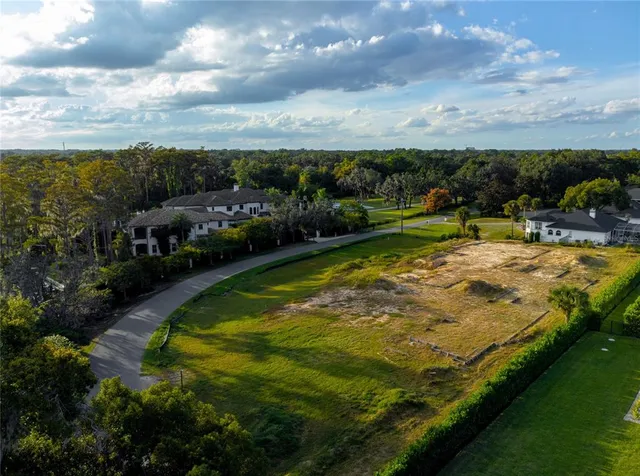 a view of a lake with a house