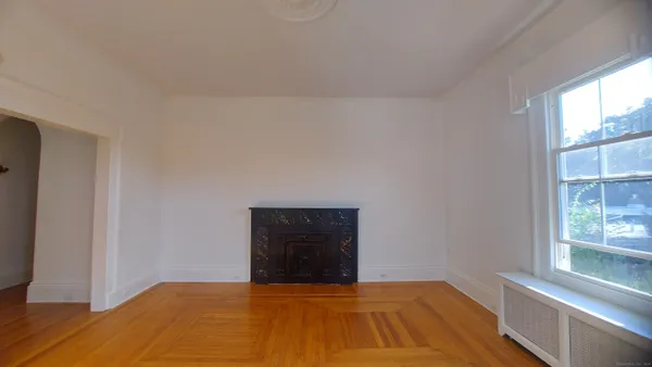 a view of small space with racks on the wall