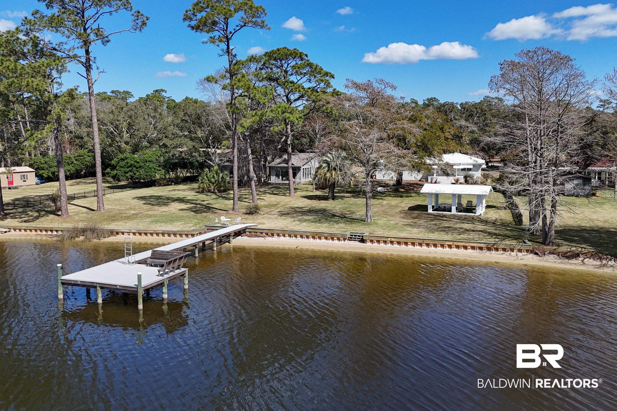 9459 Soldier Creek Road Lillian, AL 36549 - Photo 40 of 54 View of dock with a yard and a water view
