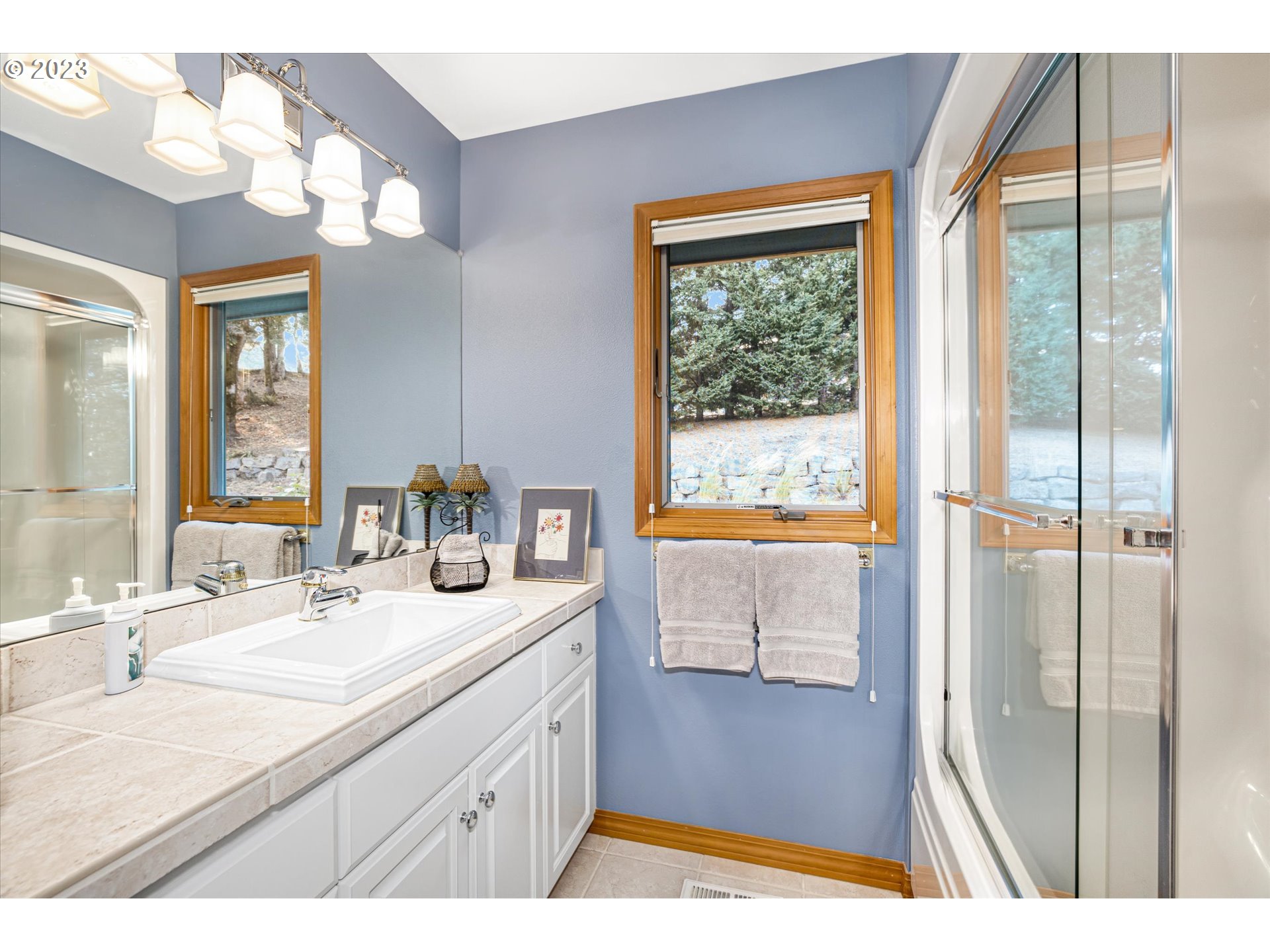 21100 South Summit Ridge Lane Oregon City, OR 97045 - Photo 29 of 32 a bathroom with a sink a vanity and a mirror