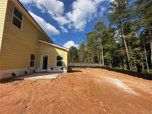 a view of a room with windows