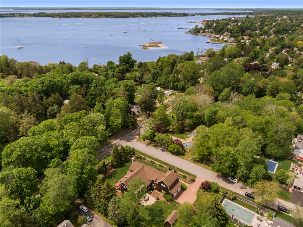 104 Ferry Road Bristol, RI 02809 - Photo 42 of 45 Aerial of house with Bristol Harbor in the photo