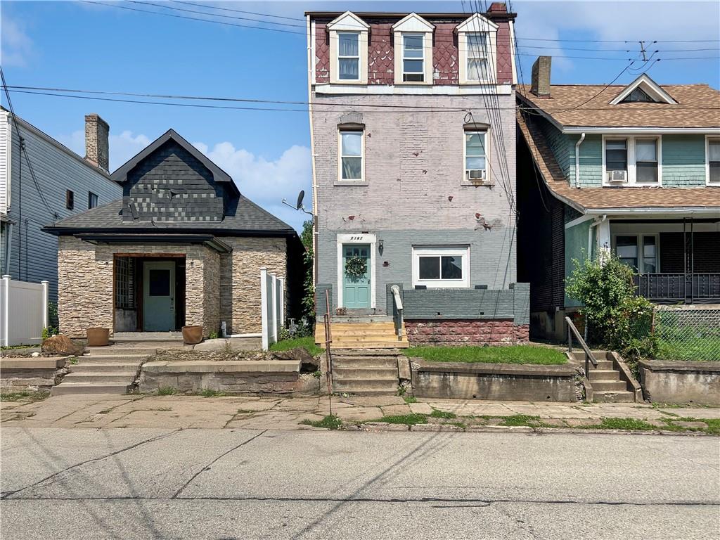 a front view of a house