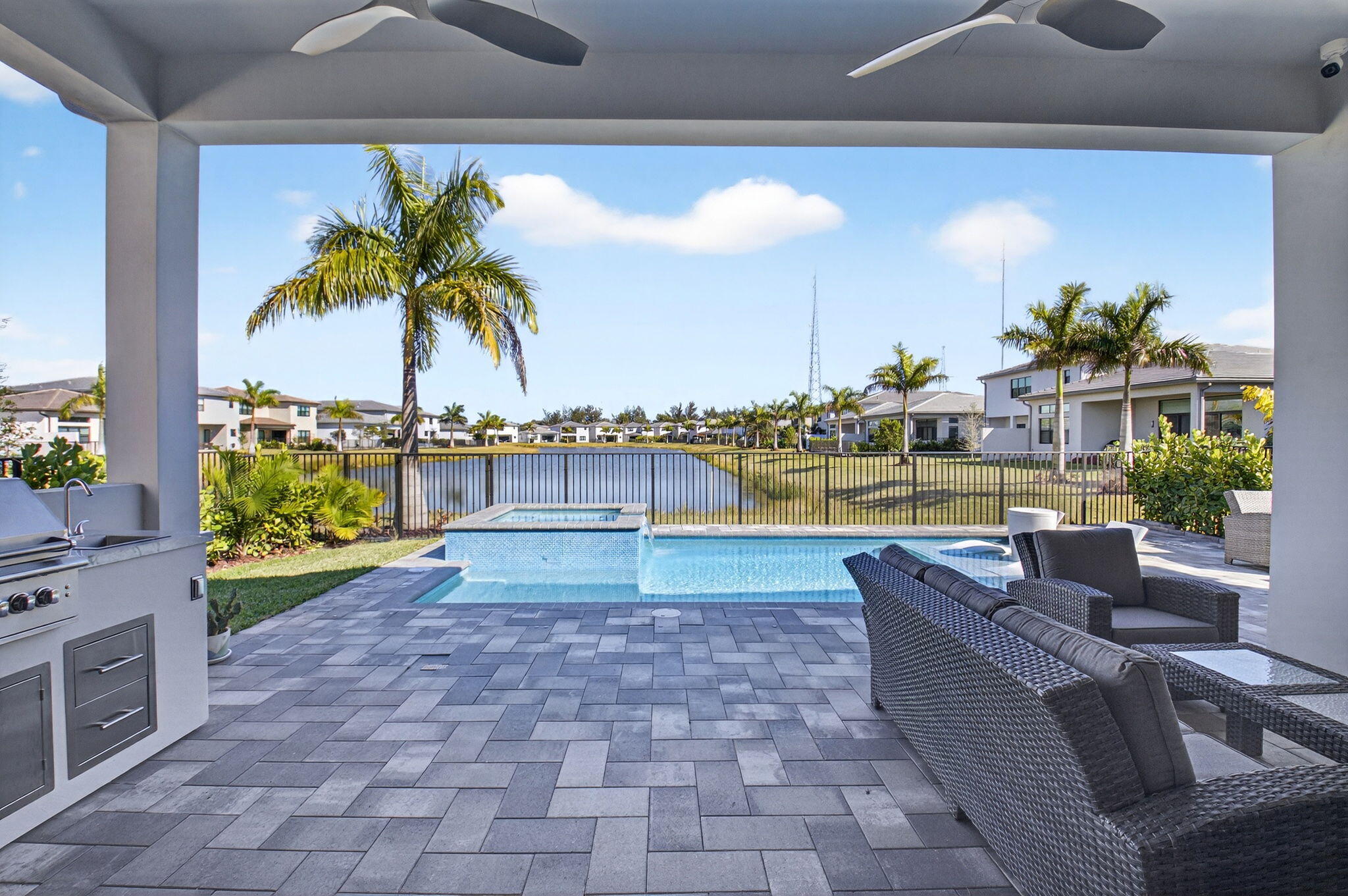 20370 Whistling Straits Way Boca Raton, FL 33434 - Photo 26 of 40 a view of swimming pool with outdoor seating and plants