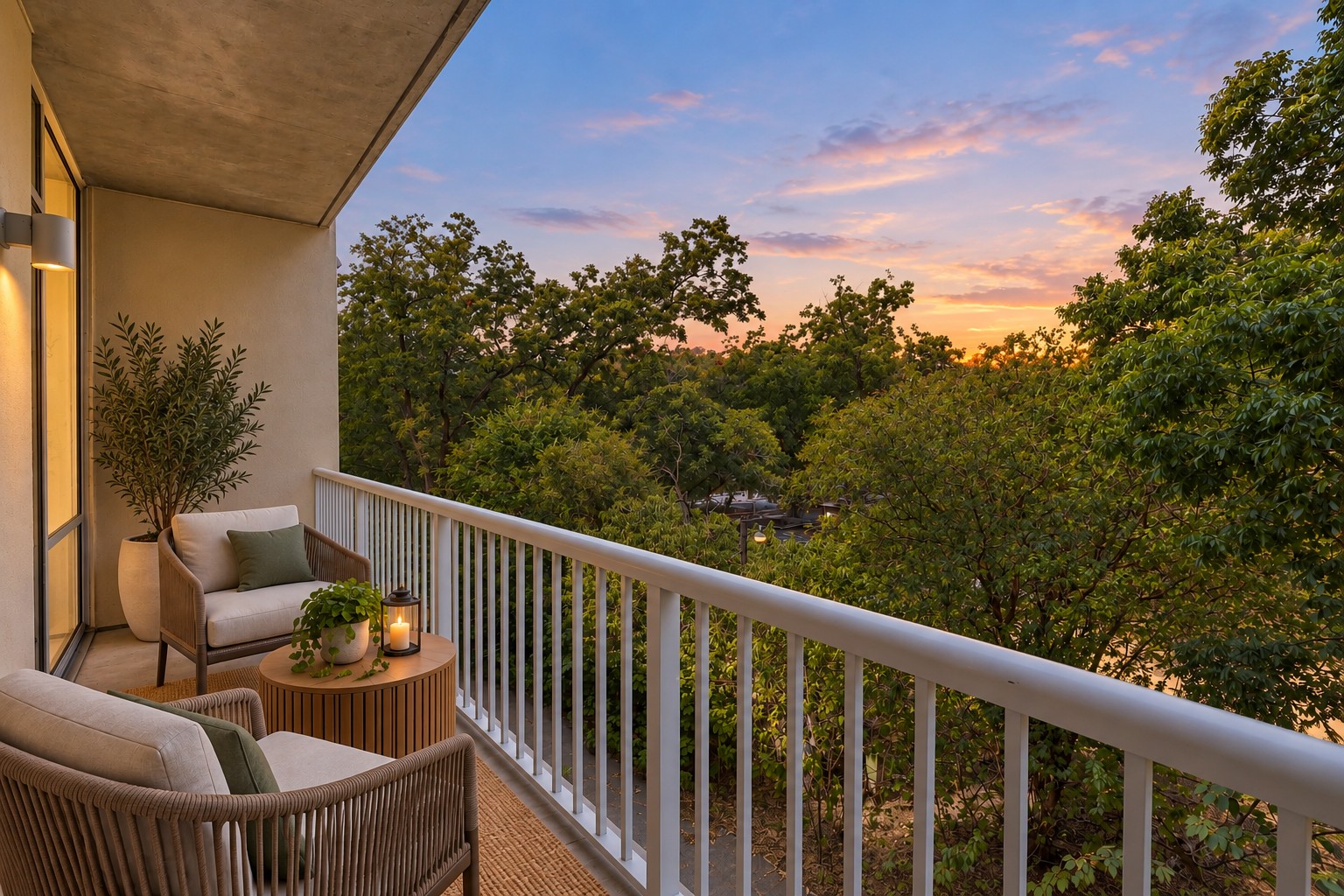 1600 Barton Springs Road, Unit 5308 Austin, TX 78704 - Photo 3 of 34 Relax on your private patio, running the full length of the residence, with plenty of room for guests. -Virtually Staged