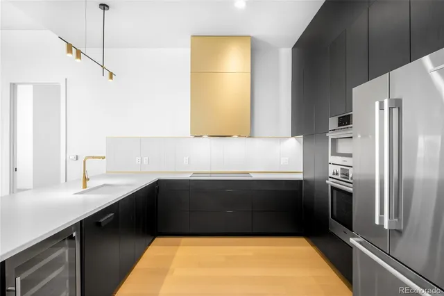 a view of a building from a corridor