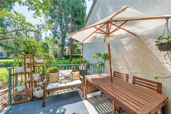 a outdoor living room with furniture