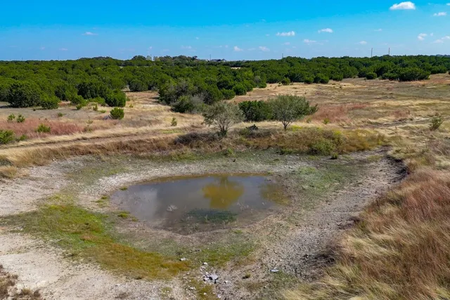 a view of a lake from a yard