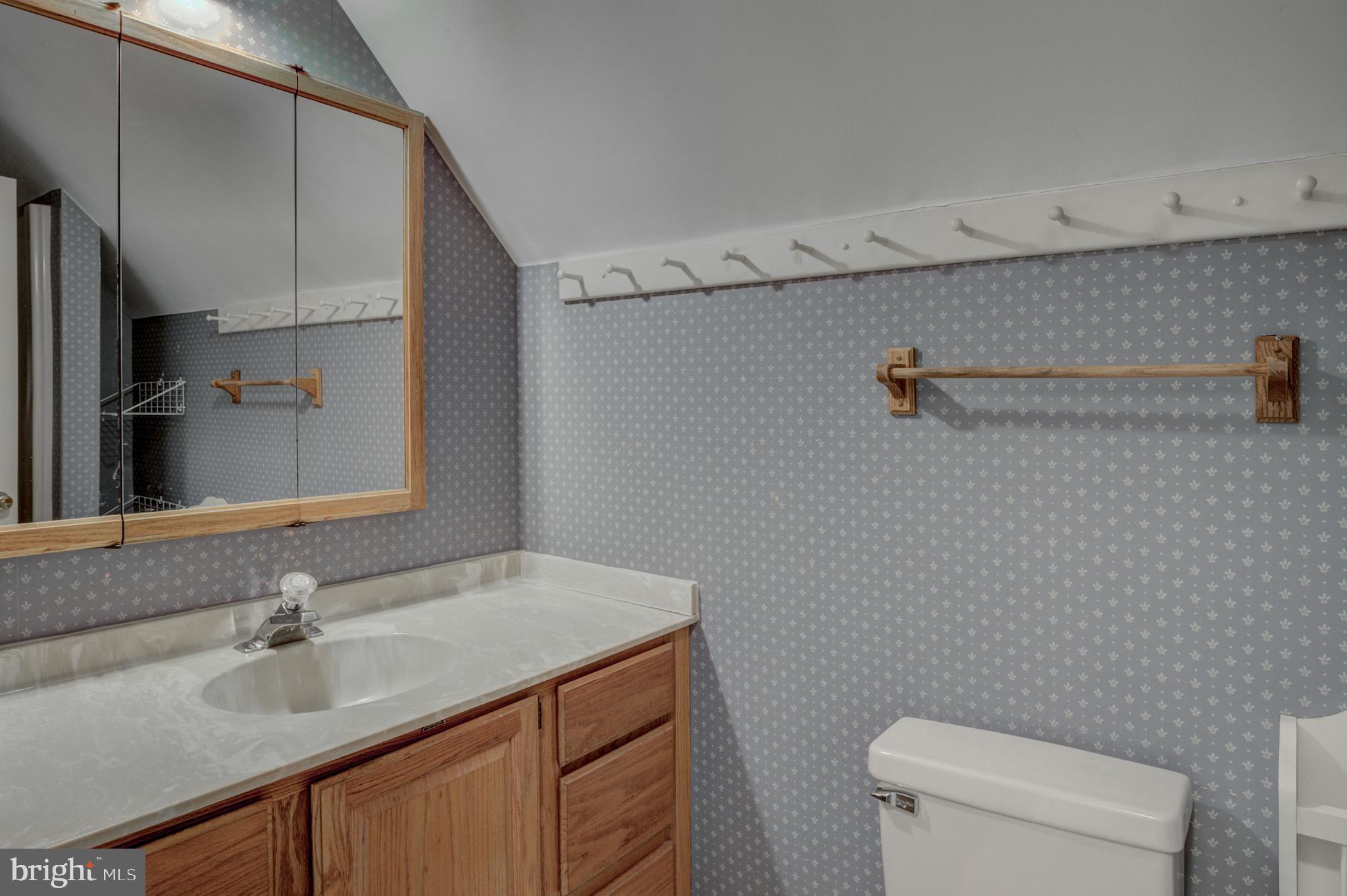 16 Canal Road Ocean Pines, MD 21811 - Photo 26 of 56 a bathroom with a granite countertop sink a toilet and a mirror