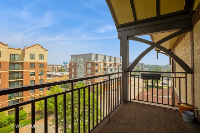 a view of city from a balcony