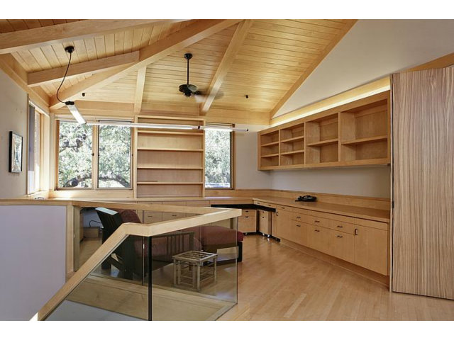 150 Farm Road Woodside, CA 94062 - Photo 18 of 19 a kitchen that has a lot of cabinets in it and wooden floors