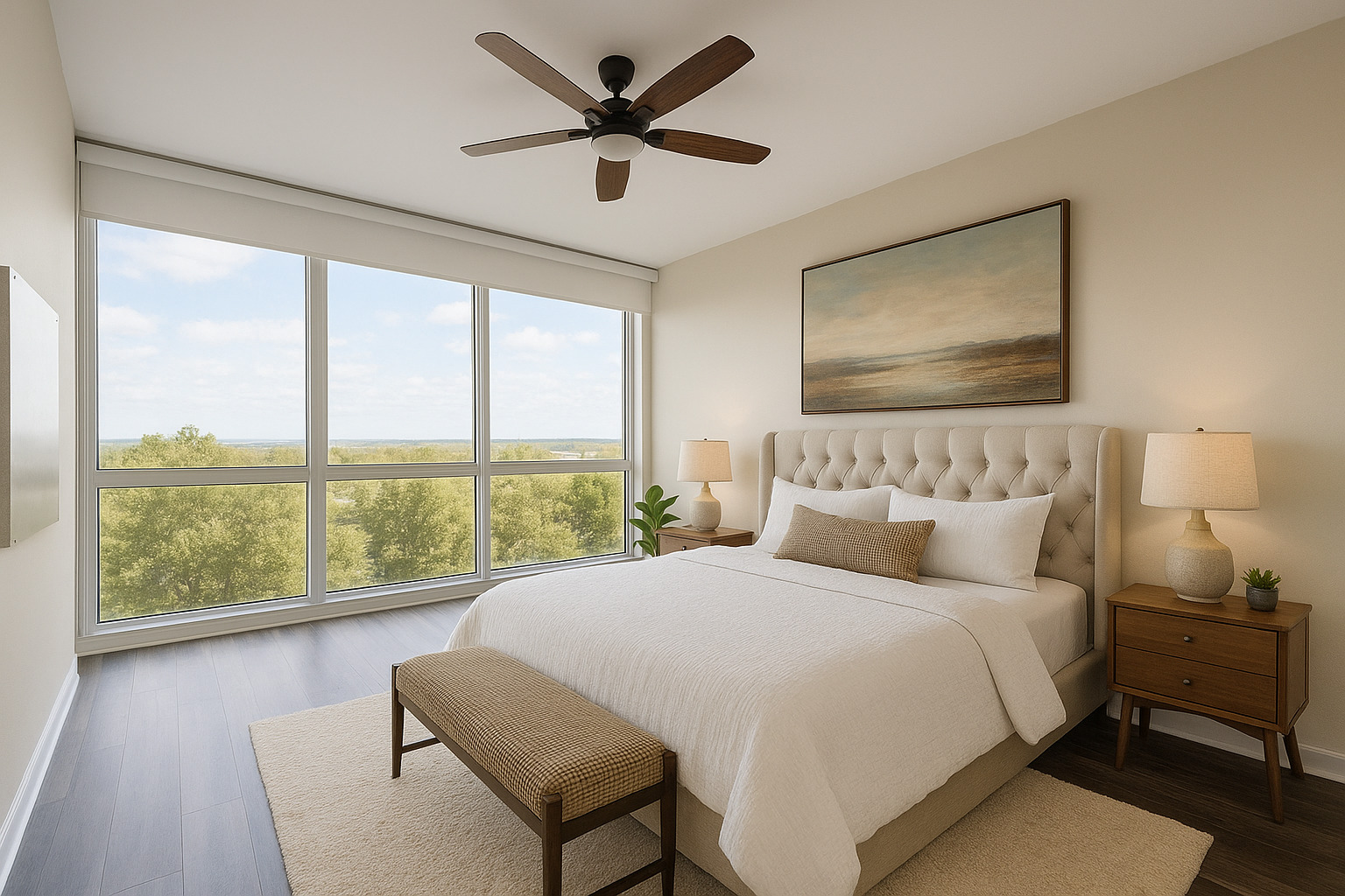 1629 South Prairie Avenue, Unit 801 Chicago, IL 60616 - Photo 13 of 33 a bedroom with a large bed and a large window