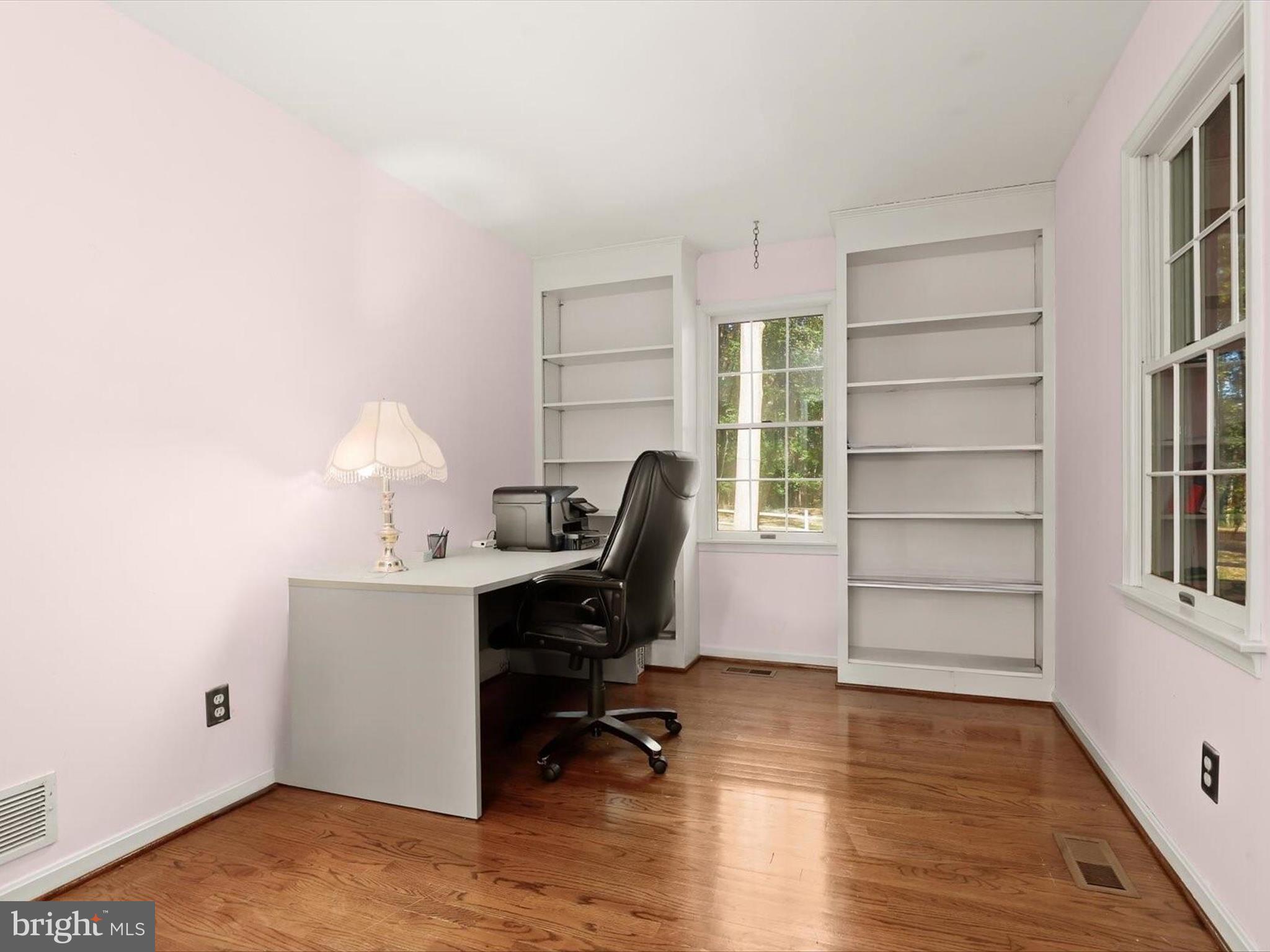 13719 Killarney Court Phoenix, MD 21131 - Photo 28 of 81 a view of workspace with wooden floor and windows
