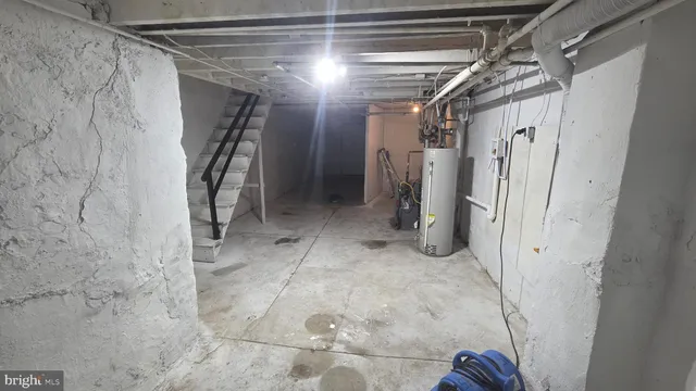 a view of a water heater room