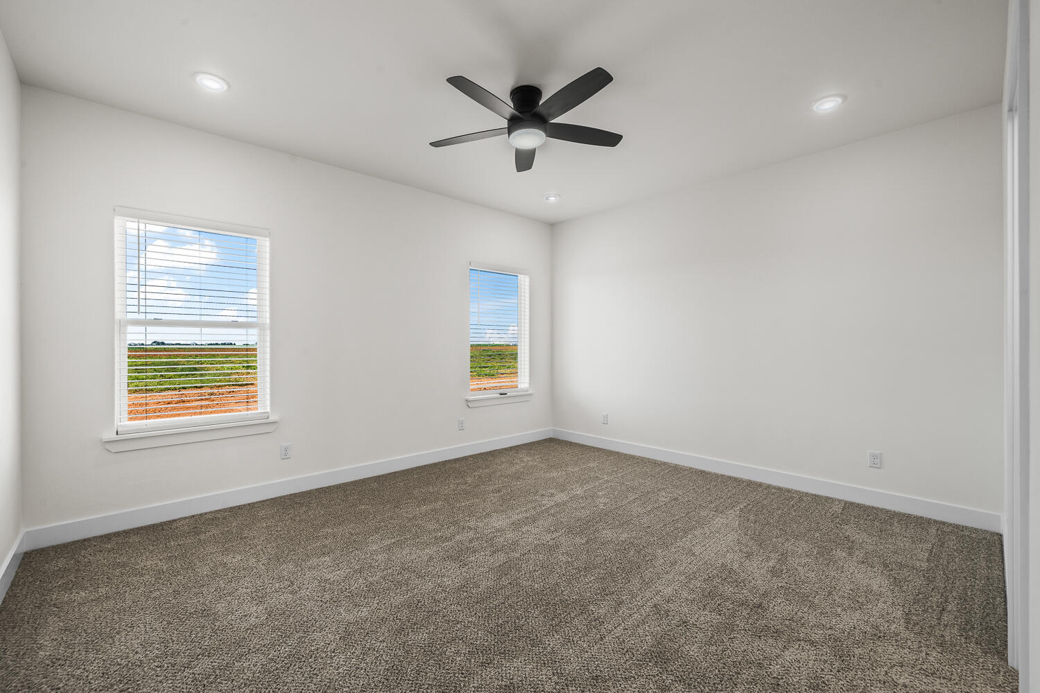 8115 County Road Shallowater, TX 79363 - Photo 5 of 47 an empty room with windows and ceiling fan