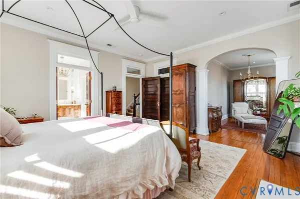 a living room with furniture and a couch