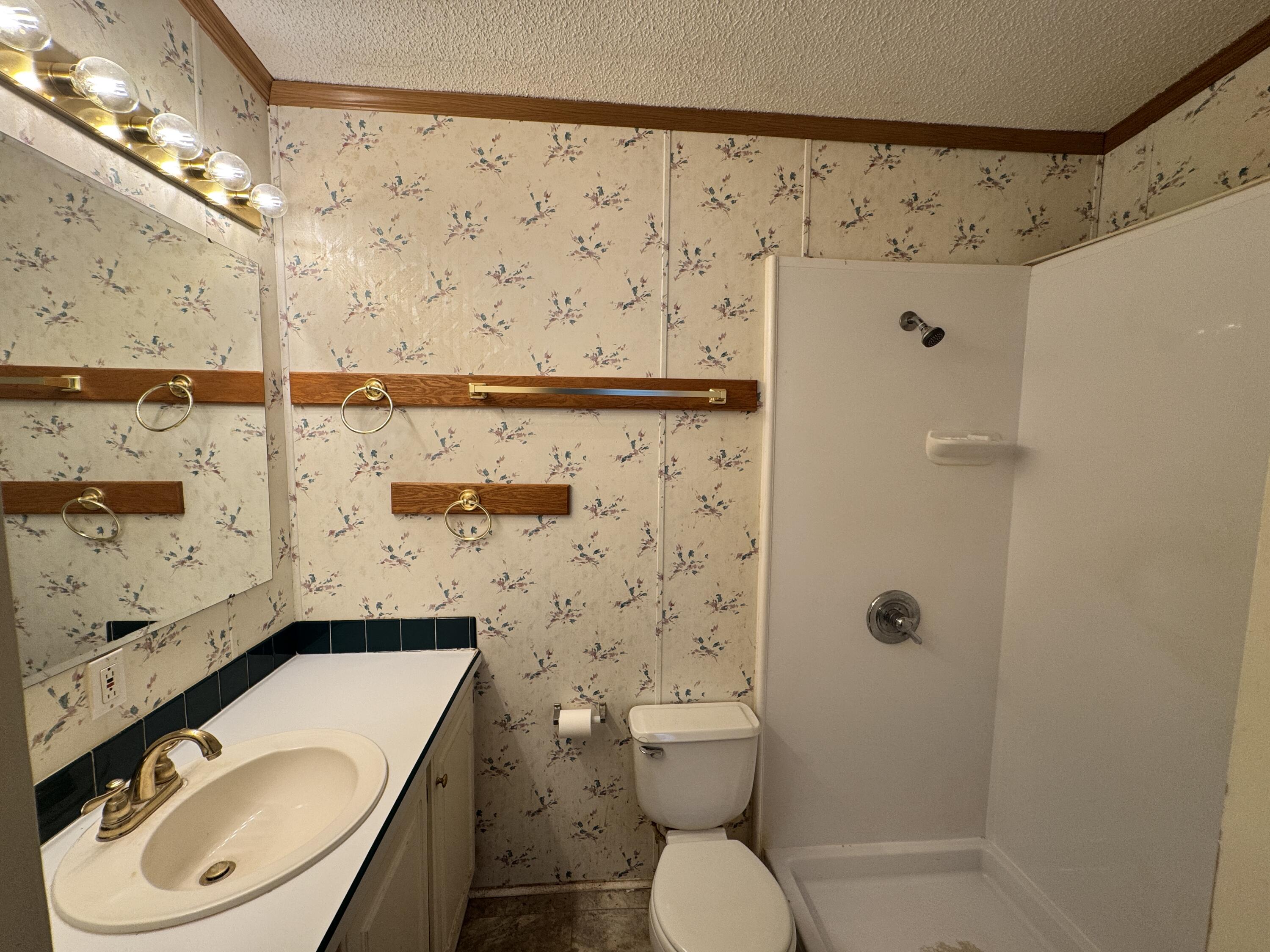 480 Glade Creek Road Glade Hill, VA 24092 - Photo 7 of 14 a bathroom with a granite countertop toilet and a sink