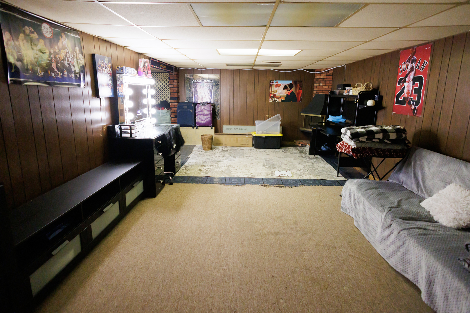 824 South McKinley Avenue Kankakee, IL 60901 - Photo 37 of 58 a living room with furniture and a flat screen tv